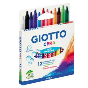Pastelli a cera - lunghezza 90 mm - diametro 8,50 mm - colori assortiti - Giotto