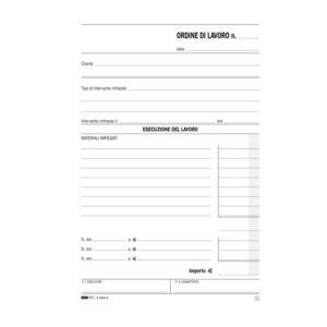 Blocco ordine di lavoro - 50 fogli 2 copie ricalcanti - 23x15cm - Edipro