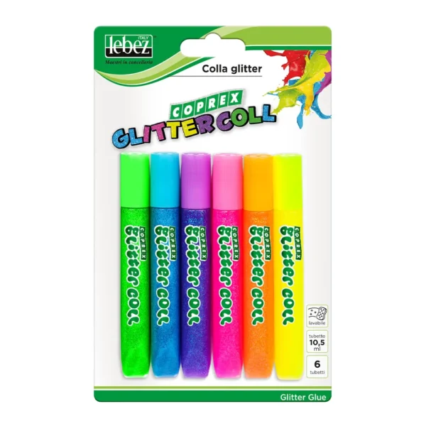 Colla glitter coprex confezione da 6 pezzi