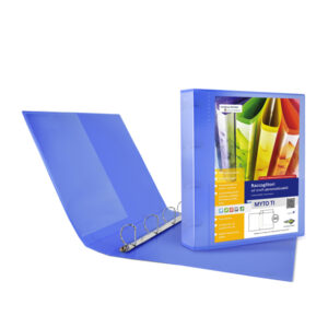 Raccoglitore personalizzabile Myto TI - 4 anelli a D 17 mm - dorso 2,5 cm - 22x30 cm - blu