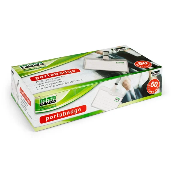 Portabadge 88 x 55 mm confezione da 50 pezzi - immagine 2
