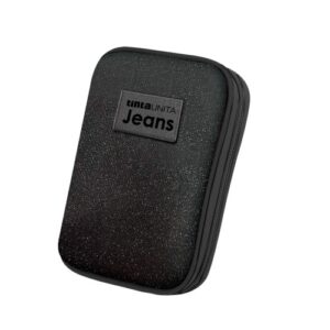 Tinta Unita Astuccio 1 zip Jeans Glitter Nero