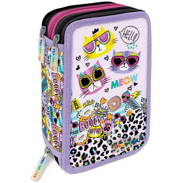LEBEZ Astuccio 3 Zip Con Corredo SACCUCCIOLO GIRL Fantasia (in Regalo i 4 colori più utilizzati)