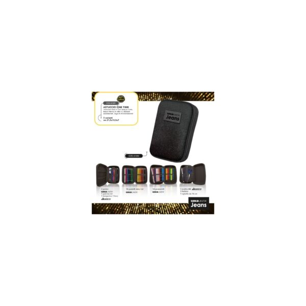 Tinta Unita Astuccio 1 zip Jeans Glitter Nero - immagine 3