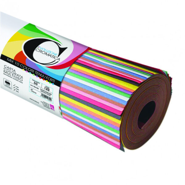 Risma di Carta Colorata A3 gr. 160 Colori Tenui Assortiti confezione 100 fogli - CWR