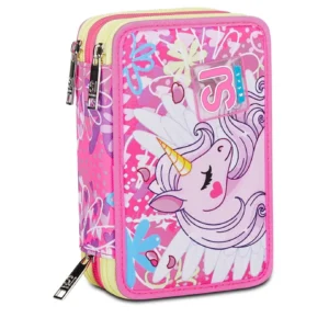 ASTUCCIO  3 ZIP Seven UNICORN LED tre piani TRIPLO SCOMPARTO girl SJ GANG