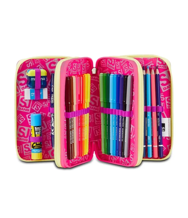 ASTUCCIO  3 ZIP Seven UNICORN LED tre piani TRIPLO SCOMPARTO girl SJ GANG - immagine 4