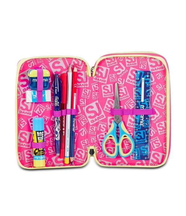 ASTUCCIO  3 ZIP Seven UNICORN LED tre piani TRIPLO SCOMPARTO girl SJ GANG - immagine 2
