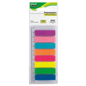 Segnapagina 200 pz Neon con righello