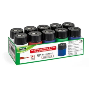 Temperamatite 2 fori con contenitore vari colori