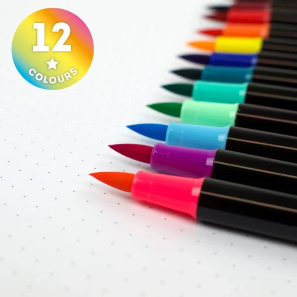 LEGAMI - Set di 12 Pennarelli con Punta Pennello - Brush Markers - immagine 3