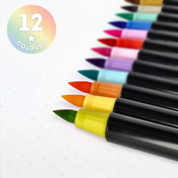 LEGAMI - Set di 12 Pennarelli con Punta Pennello - Brush Markers - immagine 5