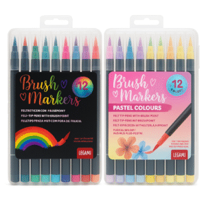LEGAMI - Set di 12 Pennarelli con Punta Pennello - Brush Markers