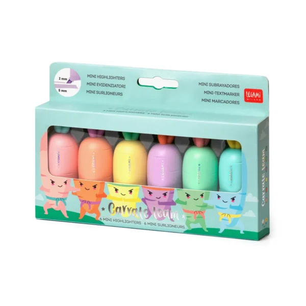 LEGAMI - Set di 6 Mini Evidenziatori - Carrate Team - immagine 3