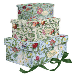 Scatole regalo - fantasia Flowers - dimensioni assortite - cartoncino - Pigna - conf. 3 pezzi
