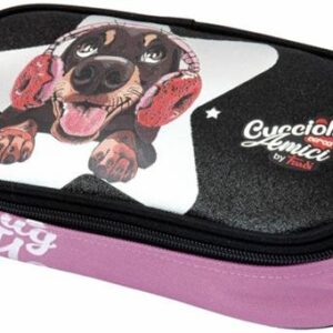 Astuccio ovale organizzato Trudy Cuccioli Cerca Amici - 6x22x11 cm