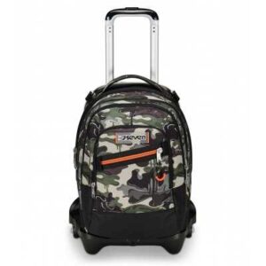 TROLLEY JACK DETACH seven LIGHTVENTURE tre ruote 3WD vol 43 litri VERDE scuola ZAINO staccabile 3 IN 1