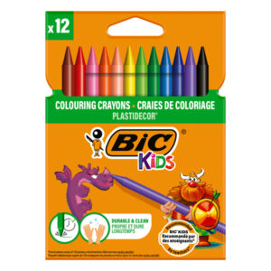 Pastelli colorati Plastidecor - plastica - colori assortiti - Bic - 12 o 24