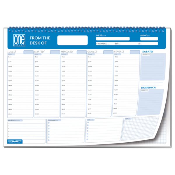 PLANNING Weekly Planner One Color Spiralato - immagine 2