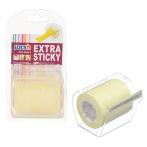 Iternet Dispenser nastro adesivo scrivibile Stick'n - giallo pastello - 50 mm x 10 m - 1 rotolo incluso