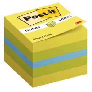Blocco foglietti Minicubo - 2051-L - 51 x 51 mm - 72 gr - colori assortiti - 400 fogli - Post-it green