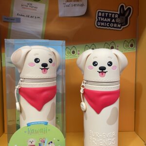 Legami Astuccio KAWAII - 2-IN-1 in morbido SILICONE PENCIL CASE  con design di cane con sciarpa rossa